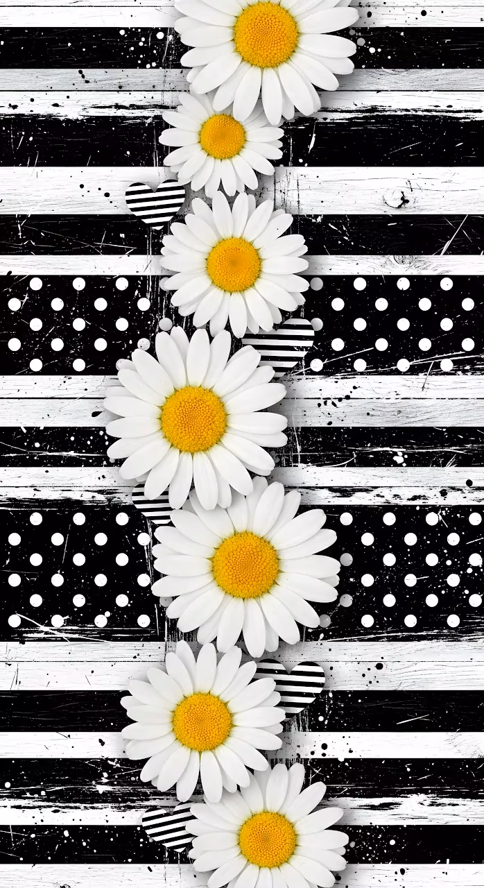 Download Grunge Daisy Floral Vertical Striped Pattern Art Wallpaper in Mobile HD Grunge Daisy Floral Vertical Striped Pattern Art - Free Mobile AMOLED Wallpaper Background