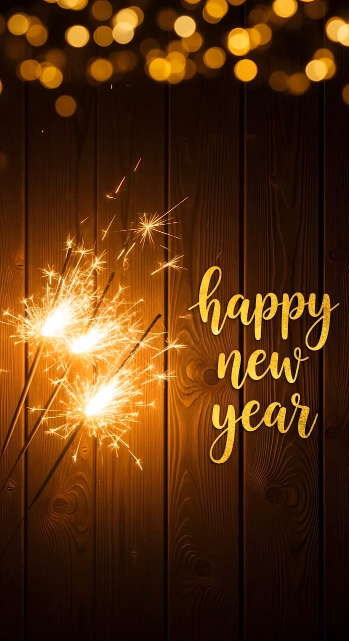 Download Happy New Year Sparklers on Dark Wood Texture Wallpaper in Mobile HD Happy New Year Sparklers on Dark Wood Texture - Free Mobile AMOLED Wallpaper Background
