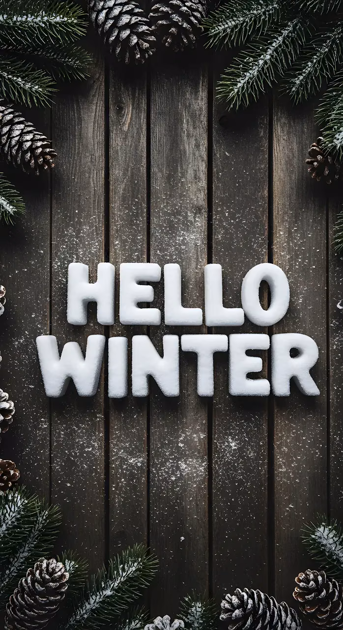 Download Hello Winter Snow Letters Dark Wood Rustic Signage Wallpaper in Mobile HD Hello Winter Snow Letters Dark Wood Rustic Signage - Free Mobile AMOLED Wallpaper Background