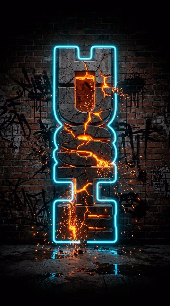 Download Hustle 3D Typography Neon Brick Wallpaper Wallpaper in Mobile HD Hustle 3D Typography Neon Brick Wallpaper - Free Mobile AMOLED Wallpaper Background