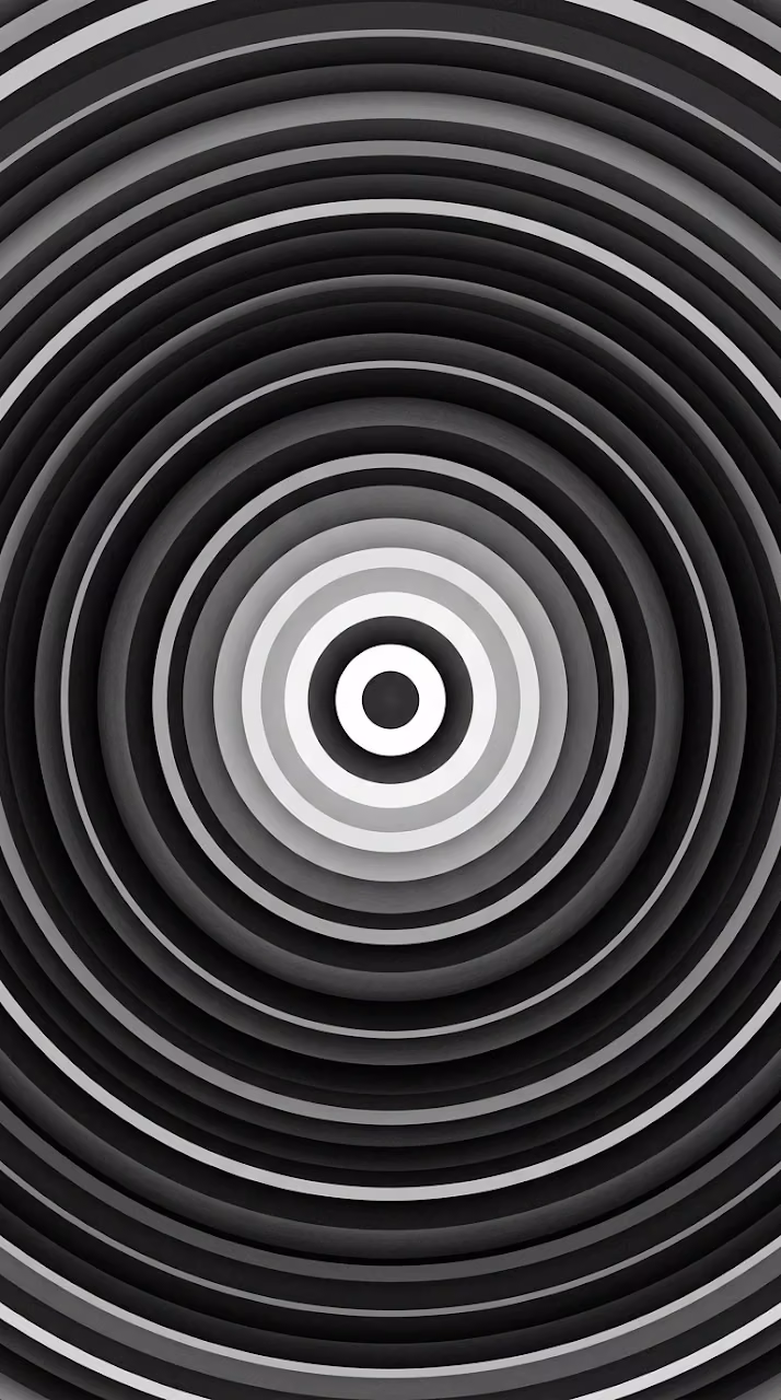 Download Hypnotic Concentric Circles in Black and White Velvet Gradient Wallpaper in Mobile HD Hypnotic Concentric Circles in Black and White Velvet Gradient - Free Mobile AMOLED Wallpaper Background