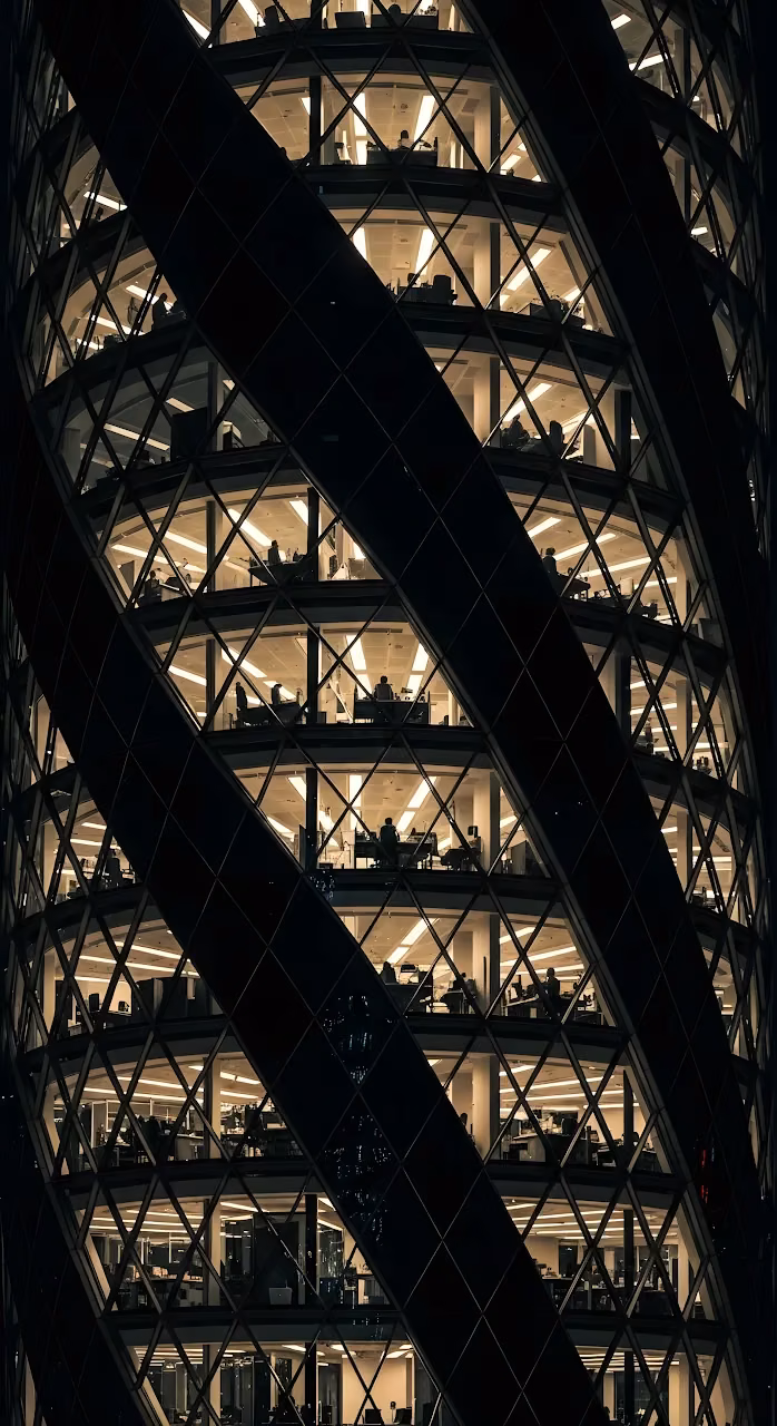 Download Illuminated Office Floors of Modern Geometric Skyscraper at Night Wallpaper in Mobile HD Illuminated Office Floors of Modern Geometric Skyscraper at Night - Free Mobile AMOLED Wallpaper Background