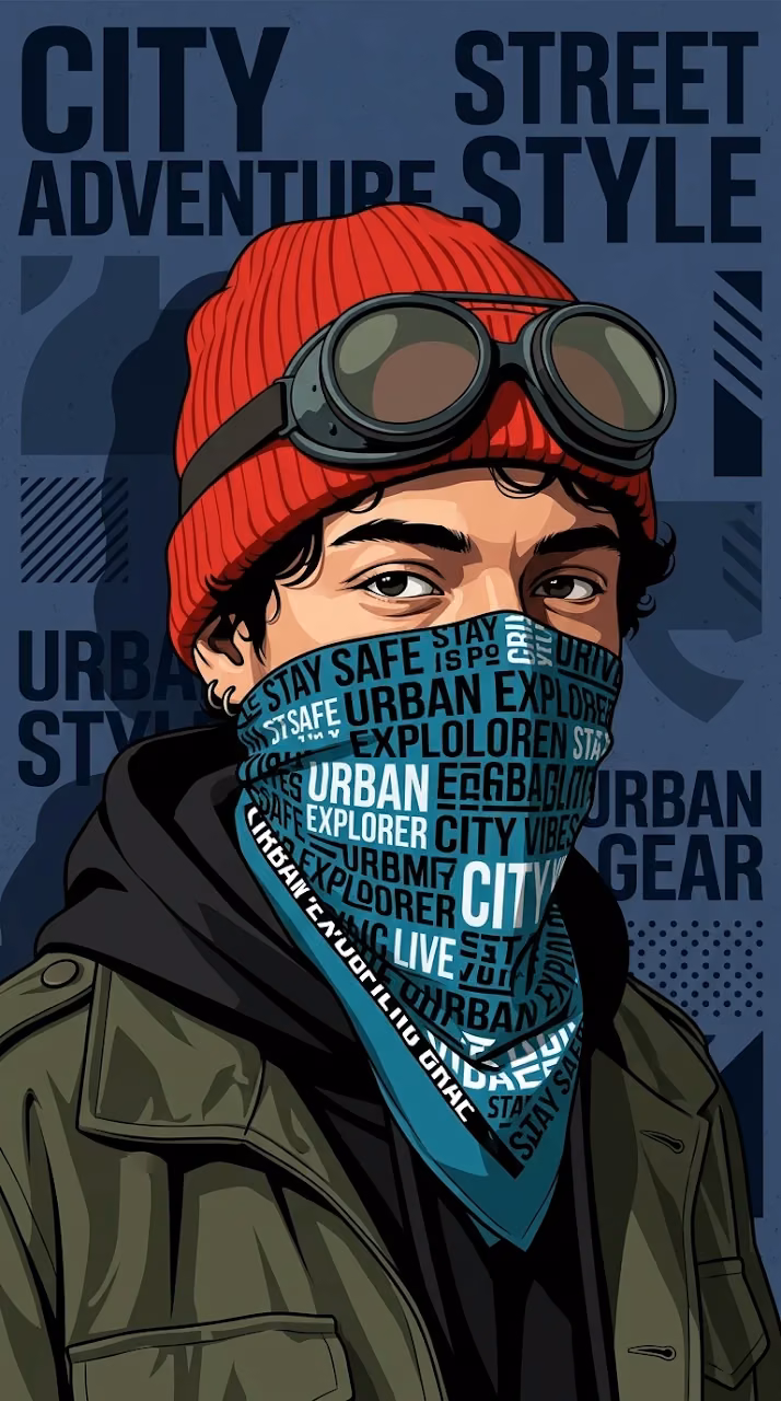 Download Illustration of Person Wearing Goggles and Mask Made of Typography Wallpaper in Mobile HD Illustration of Person Wearing Goggles and Mask Made of Typography - Free Mobile AMOLED Wallpaper Background
