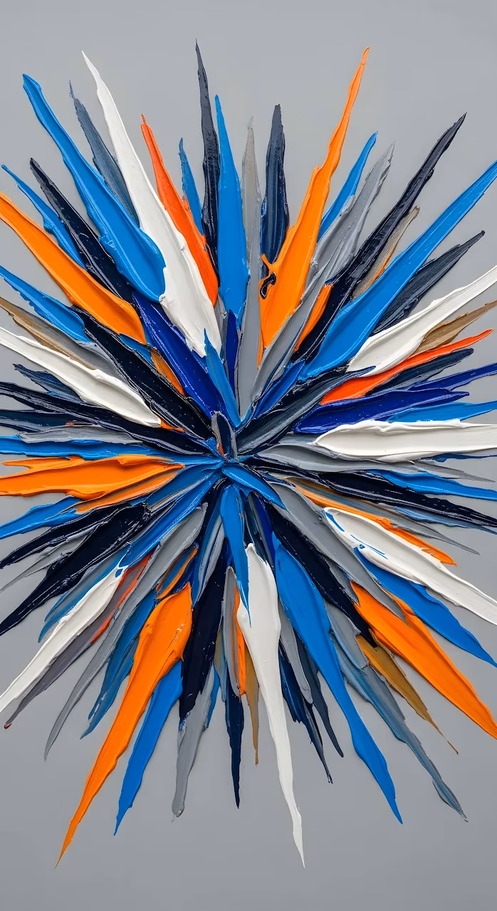 Download Impasto Texture Starburst Painting Blue Orange Abstract Palette Wallpaper in Mobile HD Impasto Texture Starburst Painting Blue Orange Abstract Palette - Free Mobile AMOLED Wallpaper Background
