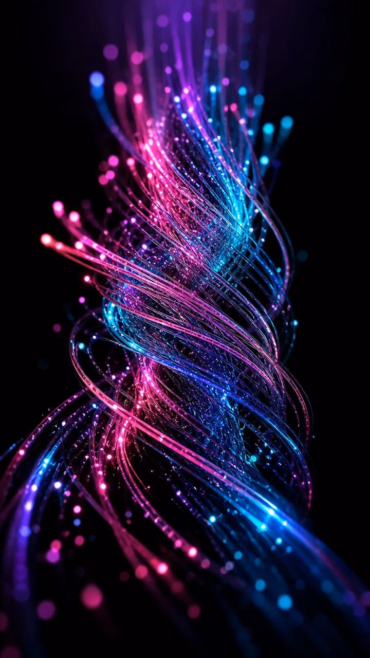 Intertwined Glowing Neon Glass Fiber Abstract Wallpaper - Free Mobile AMOLED Wallpaper Background