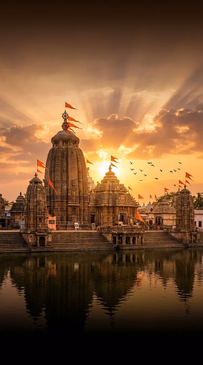 Jagannath Temple Puri Golden Sunset Wallpaper - Free Mobile AMOLED Wallpaper Background
