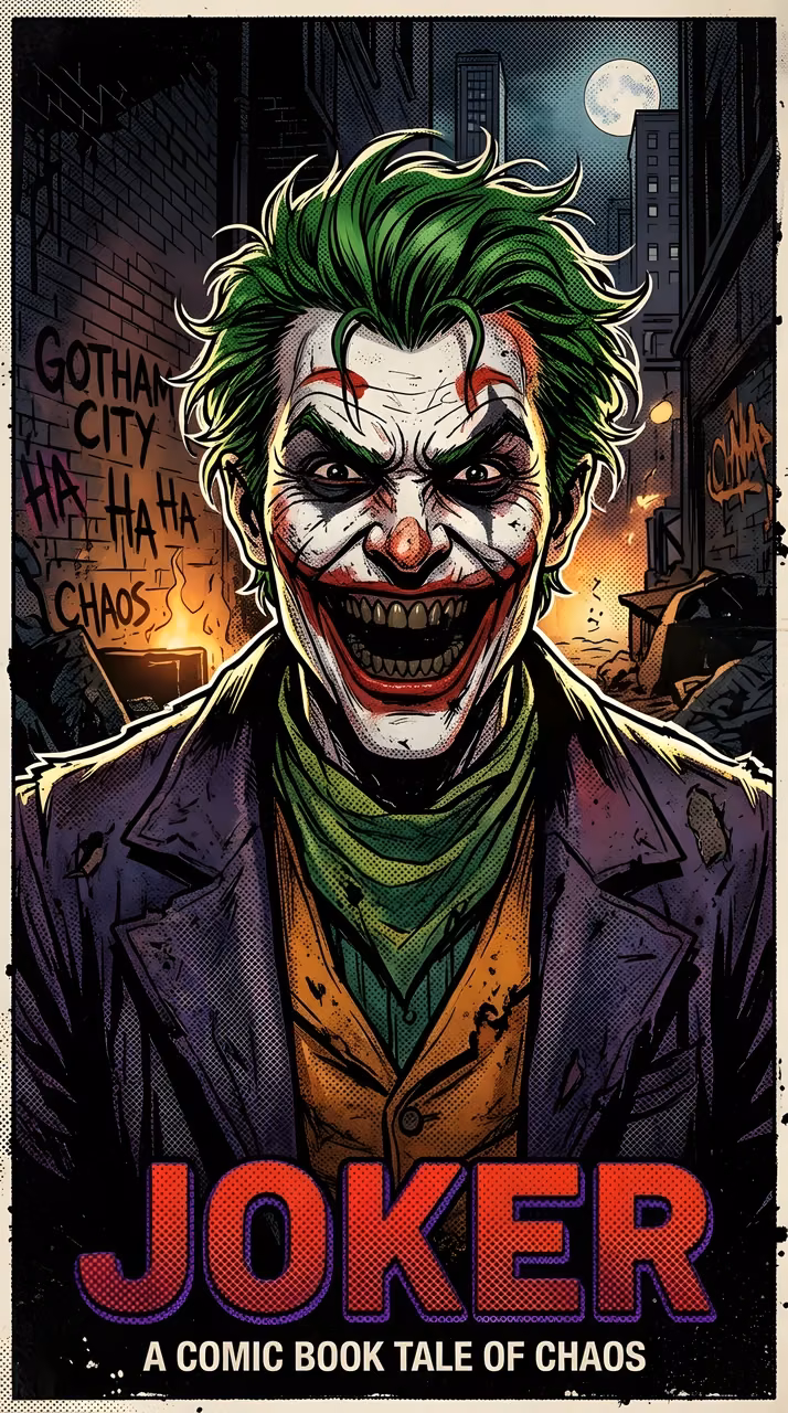 The Joker Comic Book Tale of Chaos - Free Mobile AMOLED Wallpaper Background