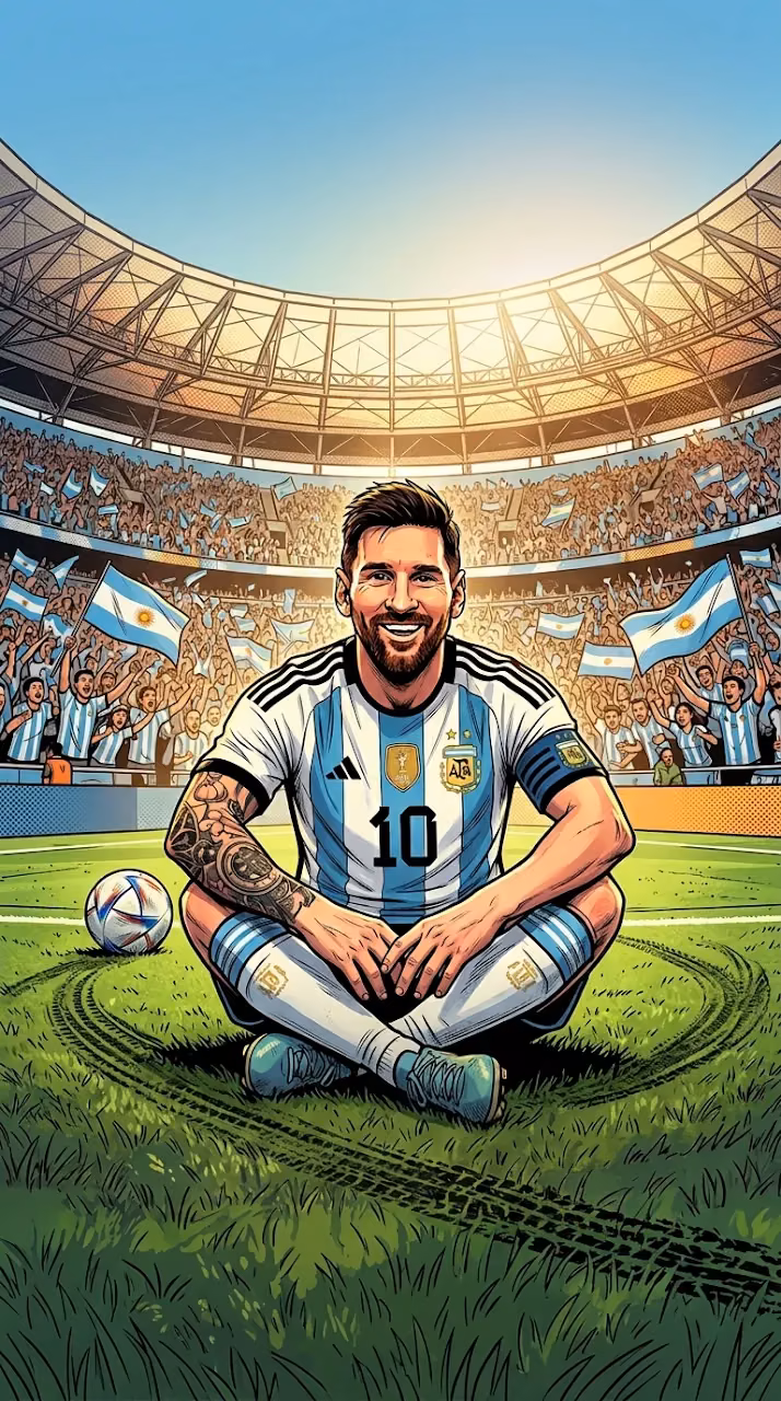 Lionel Messi Argentina Soccer Stadium Wallpaper - Free Mobile AMOLED Wallpaper Background
