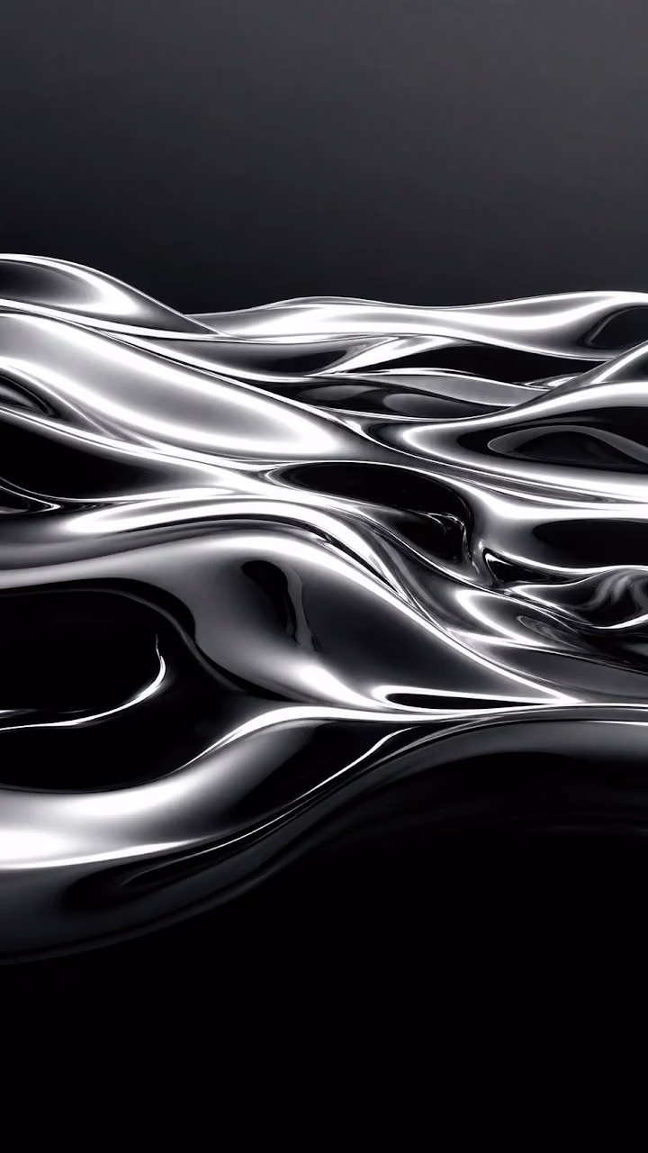 Liquid Metallic Chrome Fluid Abstract Wallpaper - Free Mobile AMOLED Wallpaper Background
