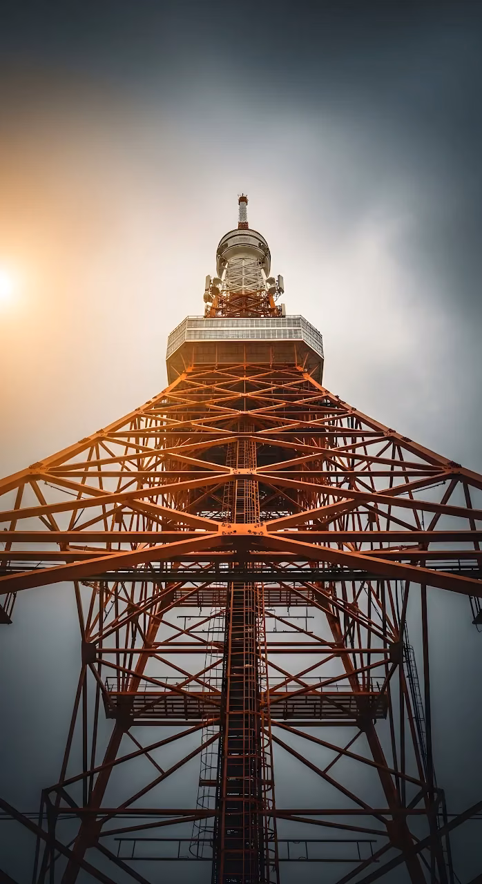 Download Low Angle View of Red Industrial Tower Structure Against Sky Wallpaper in Mobile HD Low Angle View of Red Industrial Tower Structure Against Sky - Free Mobile AMOLED Wallpaper Background