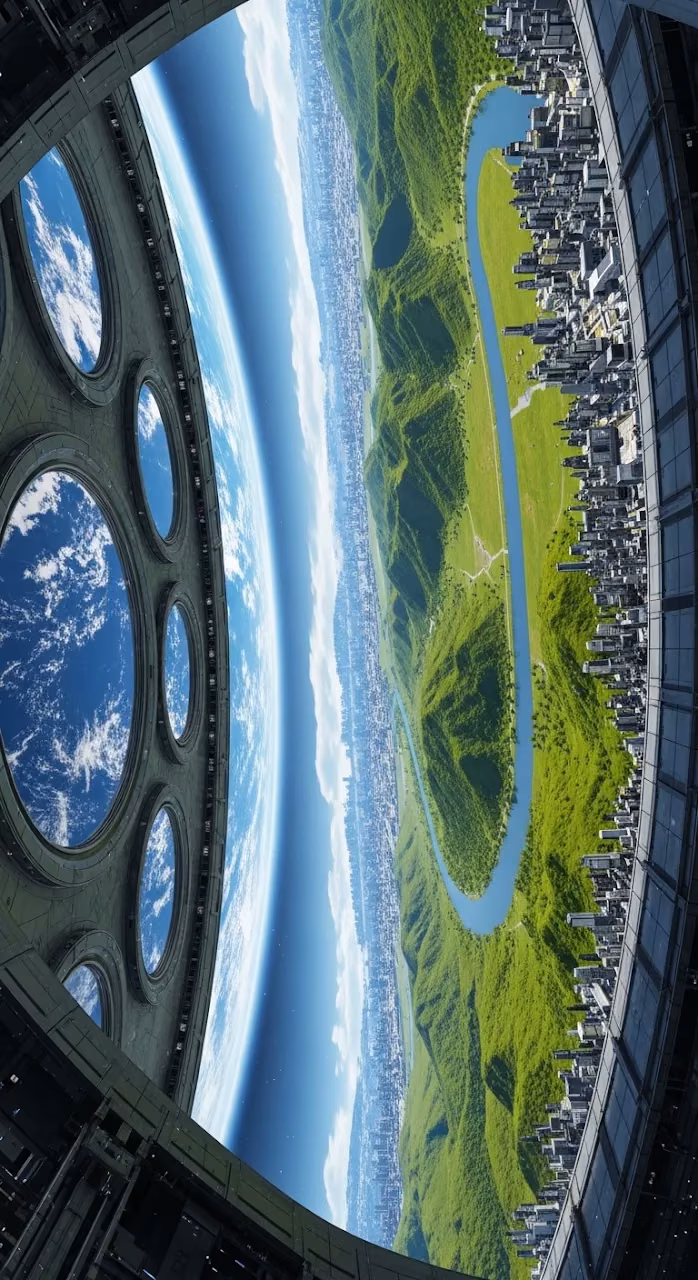 Download Lush Green Interior of a Space Station Overlooking Earth Wallpaper in Mobile HD Lush Green Interior of a Space Station Overlooking Earth - Free Mobile AMOLED Wallpaper Background