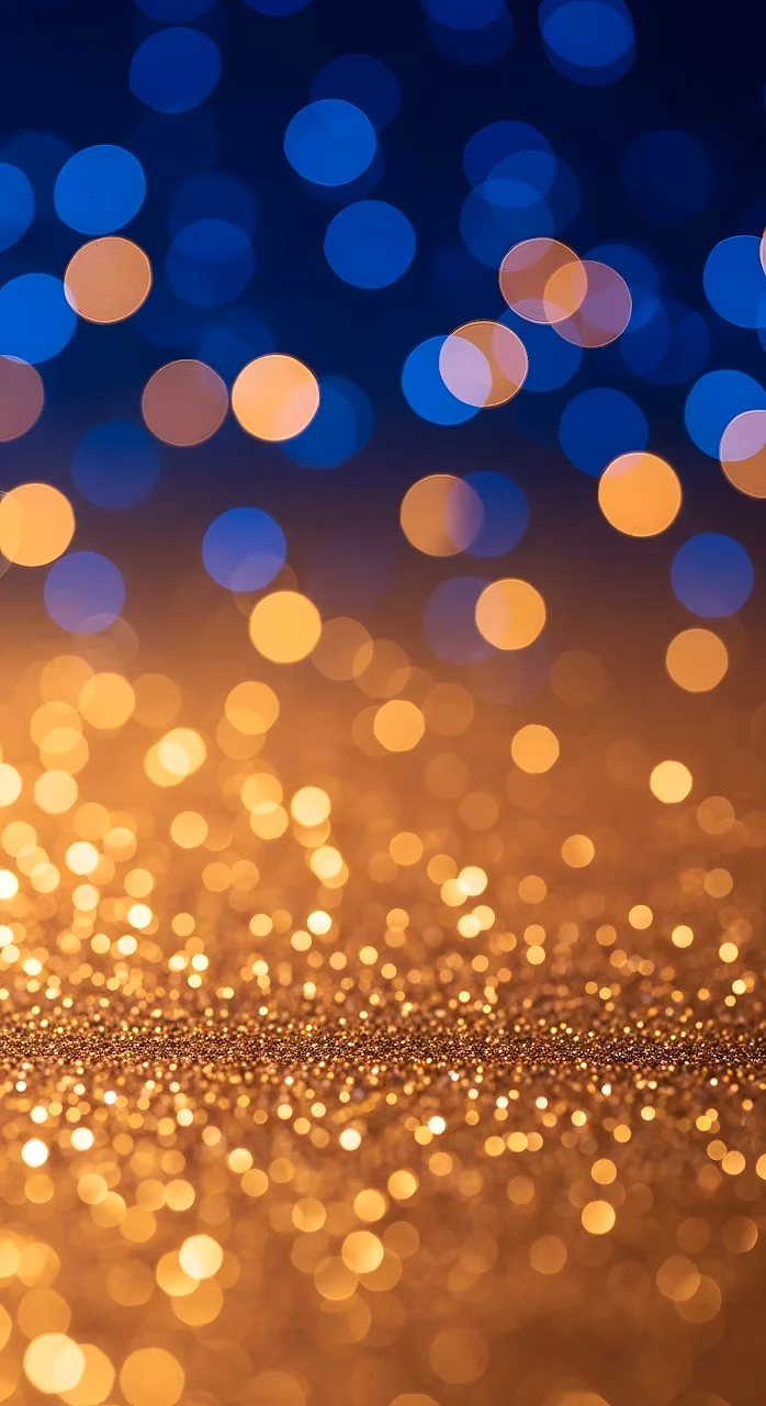 Luxurious Gold Glitter Blue Bokeh Abstract Sparkle - Free Mobile AMOLED Wallpaper Background