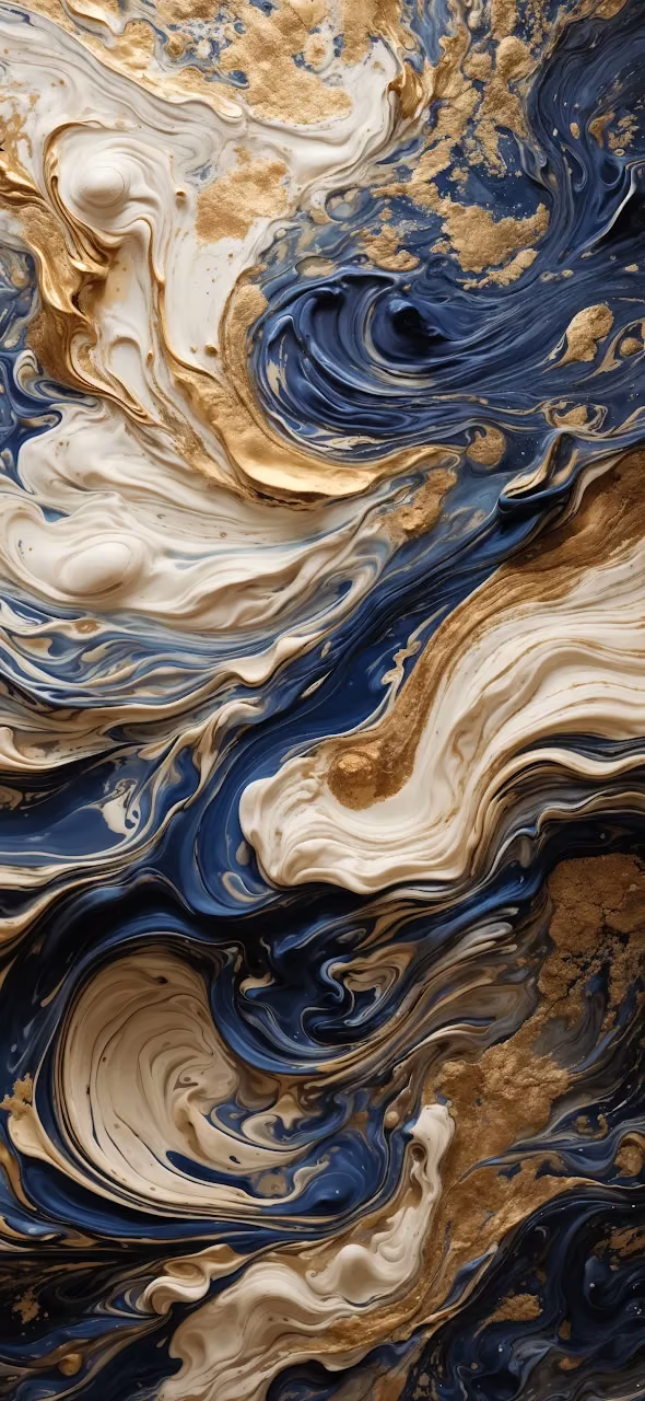 Luxury Abstract Swirls of Gold and Navy Blue - Free Mobile AMOLED Wallpaper Background