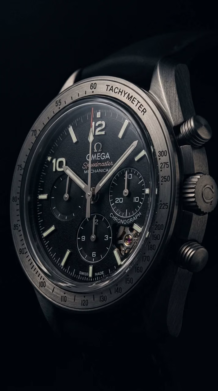 Download Luxury Black Chronograph Watch Close-Up Wallpaper Wallpaper in Mobile HD Luxury Black Chronograph Watch Close-Up Wallpaper - Free Mobile AMOLED Wallpaper Background