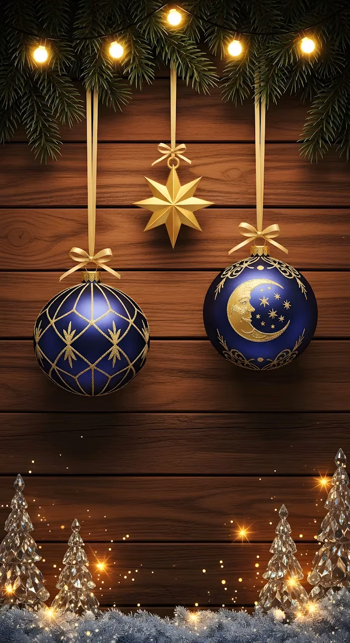 Download Luxury Christmas Ornaments Wood Panel Festive Decor Wallpaper in Mobile HD Luxury Christmas Ornaments Wood Panel Festive Decor - Free Mobile AMOLED Wallpaper Background