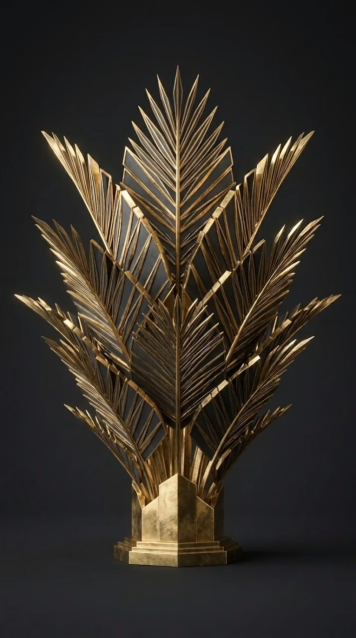 Download Luxury Tropical Art Deco Brass Palm Leaves Background Wallpaper in Mobile HD Luxury Tropical Art Deco Brass Palm Leaves Background - Free Mobile AMOLED Wallpaper Background
