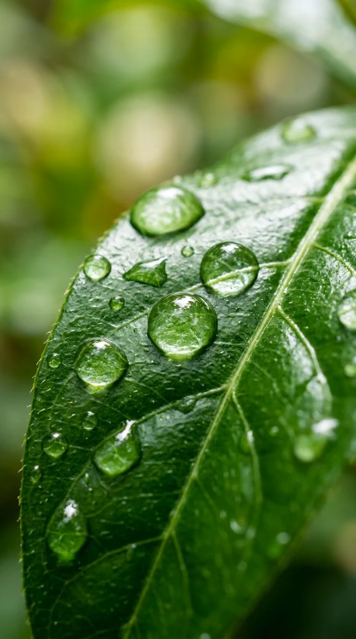 Download Macro Photography Of Water Droplets On A Green Leaf Wallpaper in Mobile HD Macro Photography Of Water Droplets On A Green Leaf - Free Mobile AMOLED Wallpaper Background