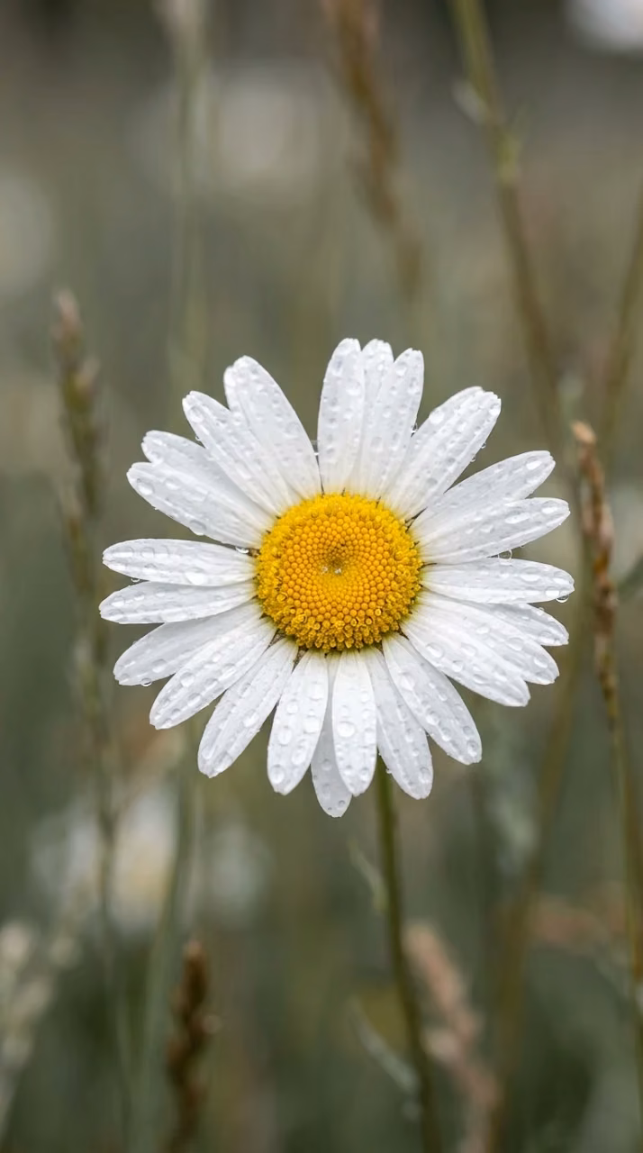 Download Macro Photography Of A White Daisy With Water Droplets Wallpaper in Mobile HD Macro Photography Of A White Daisy With Water Droplets - Free Mobile AMOLED Wallpaper Background