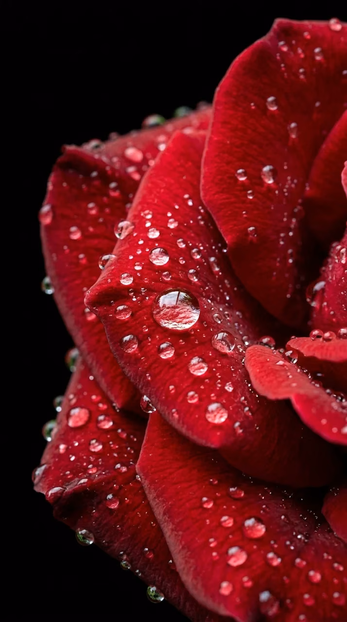 Download Macro of Red Gerbera Daisy Petals with Clear Water Droplets Wallpaper in Mobile HD Macro of Red Gerbera Daisy Petals with Clear Water Droplets - Free Mobile AMOLED Wallpaper Background