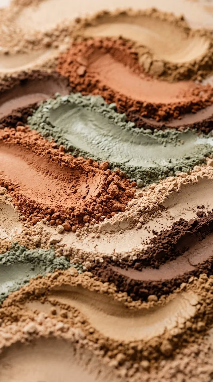 Macro Texture of Earth-Toned Cosmetic Powders and Sand - Free Mobile AMOLED Wallpaper Background