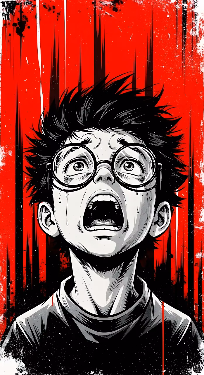 Download Manga Style Screaming Boy with Glasses Red Background Wallpaper in Mobile HD Manga Style Screaming Boy with Glasses Red Background - Free Mobile AMOLED Wallpaper Background