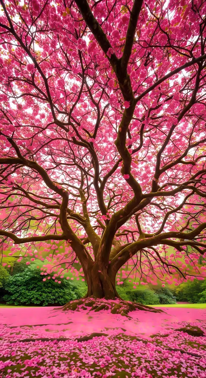 Download Massive Cherry Blossom Tree with Hot Pink Canopy Wallpaper in Mobile HD Massive Cherry Blossom Tree with Hot Pink Canopy - Free Mobile AMOLED Wallpaper Background