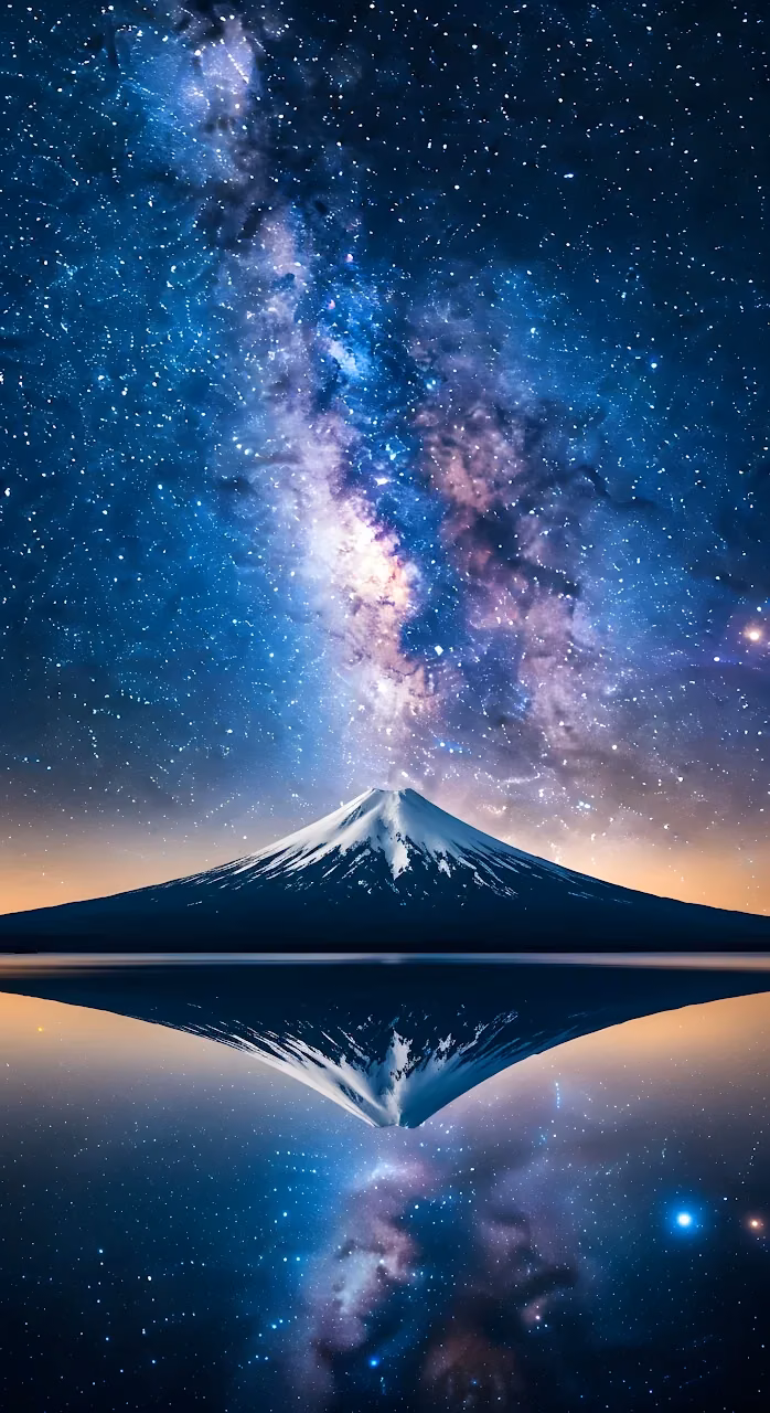 Download Milky Way Galaxy Reflection Snow Mountain Night Wallpaper in Mobile HD Milky Way Galaxy Reflection Snow Mountain Night - Free Mobile AMOLED Wallpaper Background