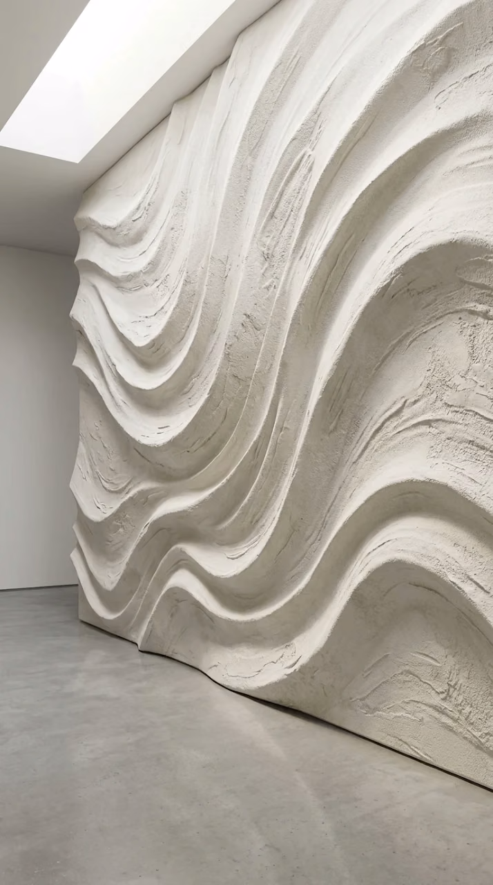 Download Minimalist 3D White Plaster Sculptural Wave Background Wallpaper in Mobile HD Minimalist 3D White Plaster Sculptural Wave Background - Free Mobile AMOLED Wallpaper Background