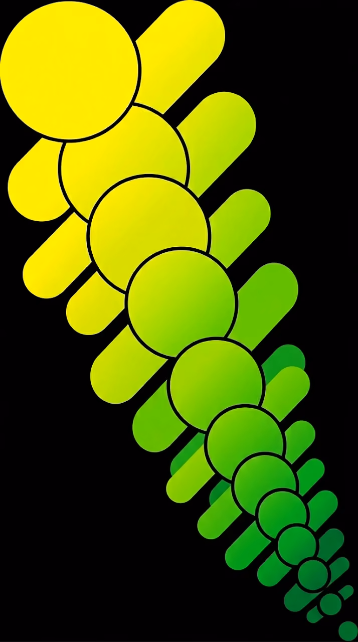 Minimalist Abstract Yellow and Green Gradient Diagonal Shapes - Free Mobile AMOLED Wallpaper Background