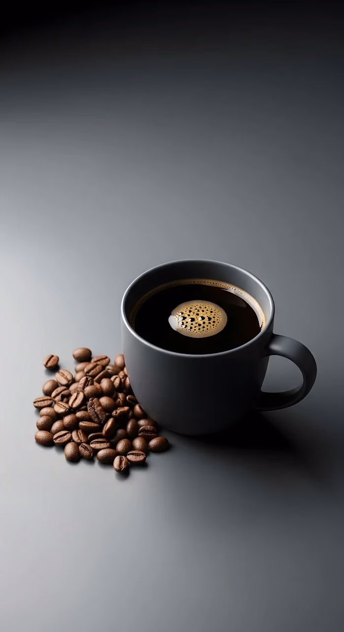 Download Minimalist Black Coffee Mug with Roasted Espresso Beans Wallpaper in Mobile HD Minimalist Black Coffee Mug with Roasted Espresso Beans - Free Mobile AMOLED Wallpaper Background