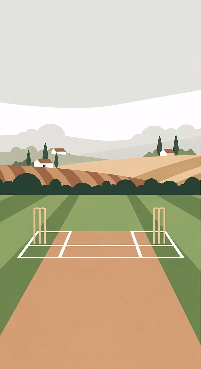 Download Minimalist Flat Design Cricket Pitch in Rural Landscape Wallpaper in Mobile HD Minimalist Flat Design Cricket Pitch in Rural Landscape - Free Mobile AMOLED Wallpaper Background