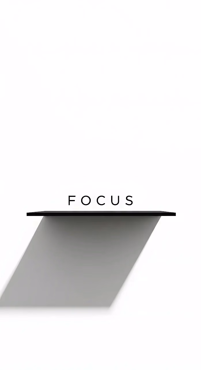 Minimalist Focus Word Shelf Long Shadow White Space - Free Mobile AMOLED Wallpaper Background
