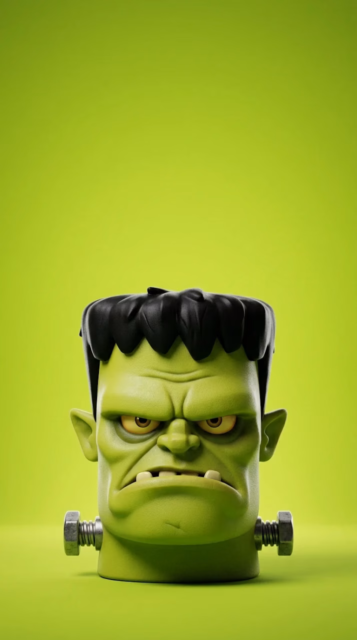 Download Minimalist Grumpy Monster 3D Character Portrait Wallpaper in Mobile HD Minimalist Grumpy Monster 3D Character Portrait - Free Mobile AMOLED Wallpaper Background
