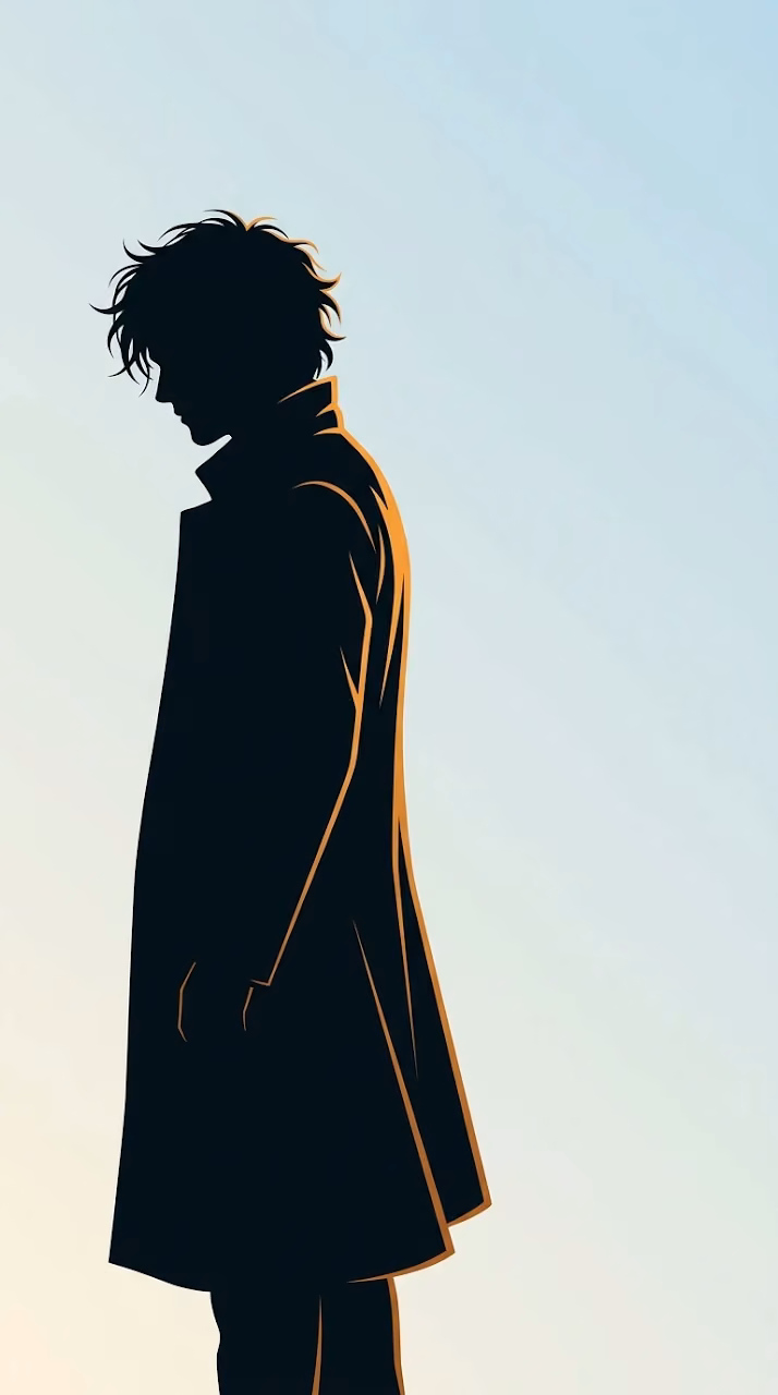 Minimalist High-Contrast Silhouette of Clown Prince Villain - Free Mobile AMOLED Wallpaper Background