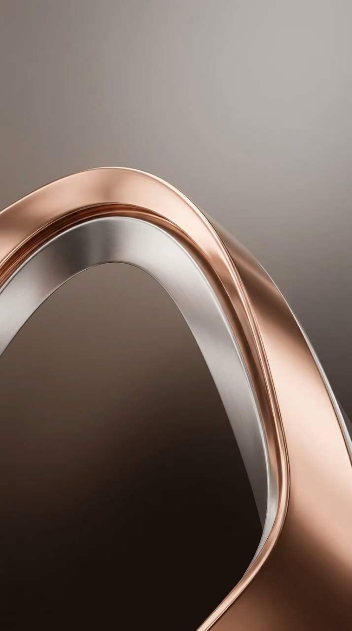 Minimalist Metallic Fluid Curve Mobile Wallpaper - Free Mobile AMOLED Wallpaper Background