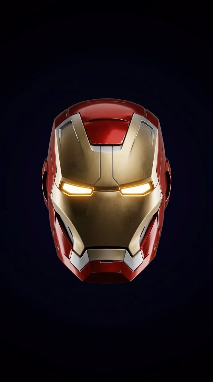 Minimalist Metallic Red and Gold Hero Faceplate Wallpaper - Free Mobile AMOLED Wallpaper Background