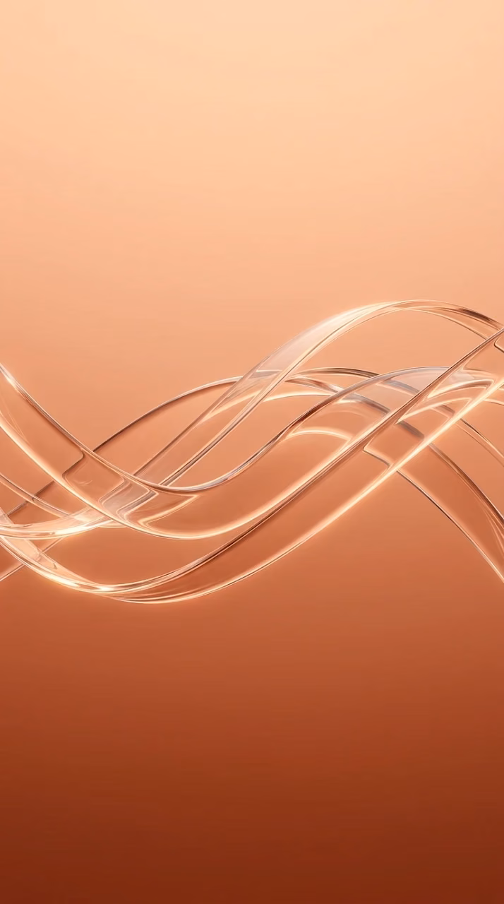 Minimalist Orange and Copper Glass Curving Ribbons Wallpaper - Free Mobile AMOLED Wallpaper Background