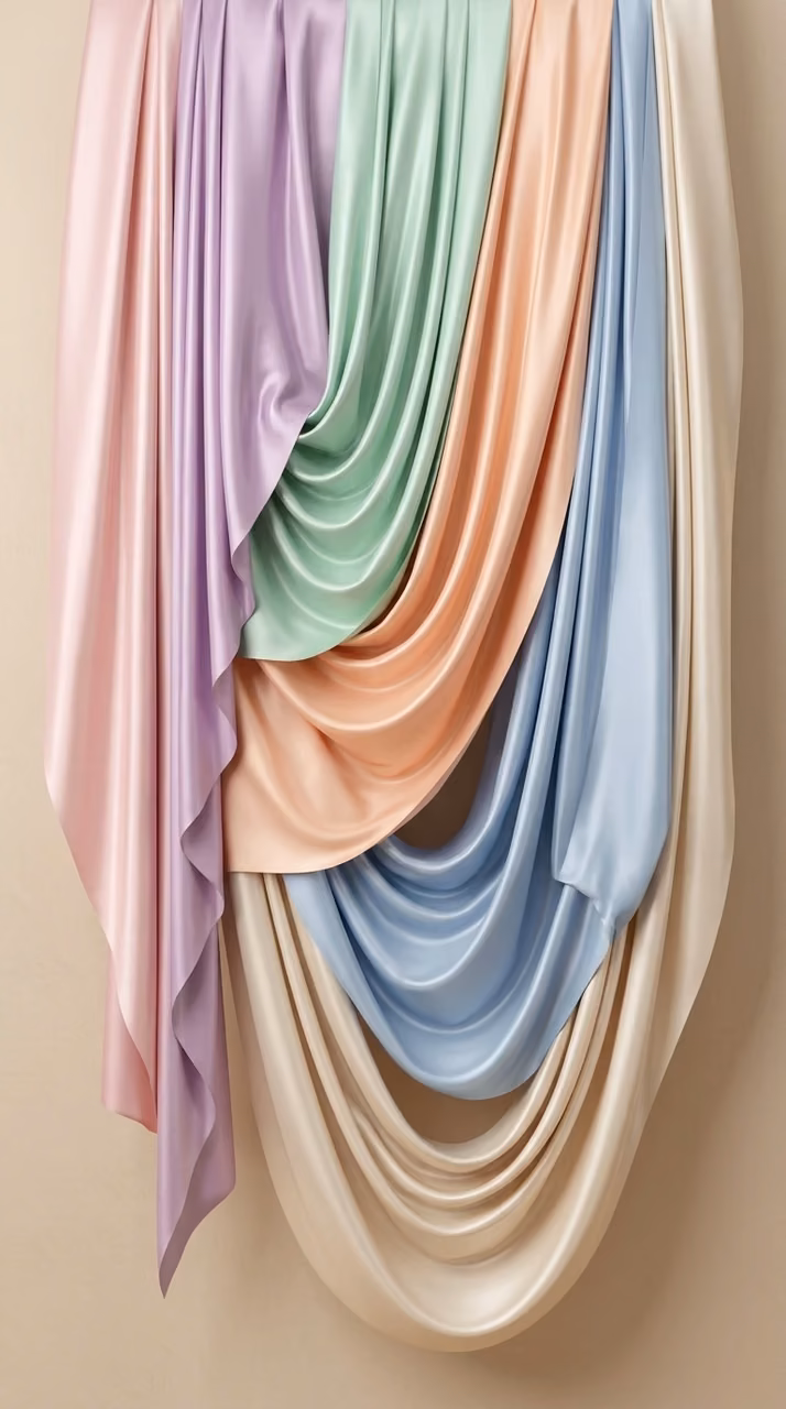 Minimalist Soft Pastel Silky Drapes with Smooth Gradients - Free Mobile AMOLED Wallpaper Background