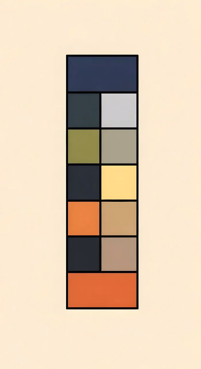 Minimalist Vertical Color Striped Palette on Pale Blue - Free Mobile AMOLED Wallpaper Background
