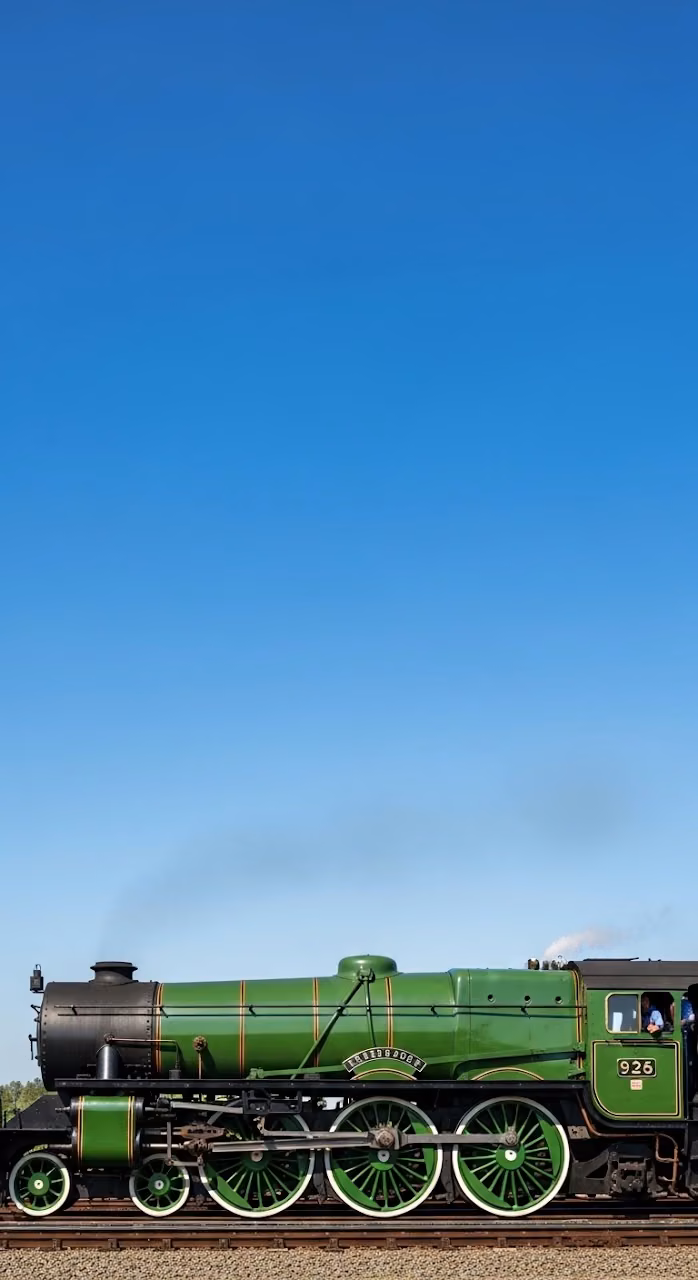 Download Minimalist Vintage Steam Train and Blue Sky Wallpaper in Mobile HD Minimalist Vintage Steam Train and Blue Sky - Free Mobile AMOLED Wallpaper Background