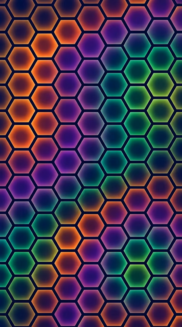 Download Modern Abstract Glowing Honeycomb Patterns on Midnight Blue Wallpaper in Mobile HD Modern Abstract Glowing Honeycomb Patterns on Midnight Blue - Free Mobile AMOLED Wallpaper Background