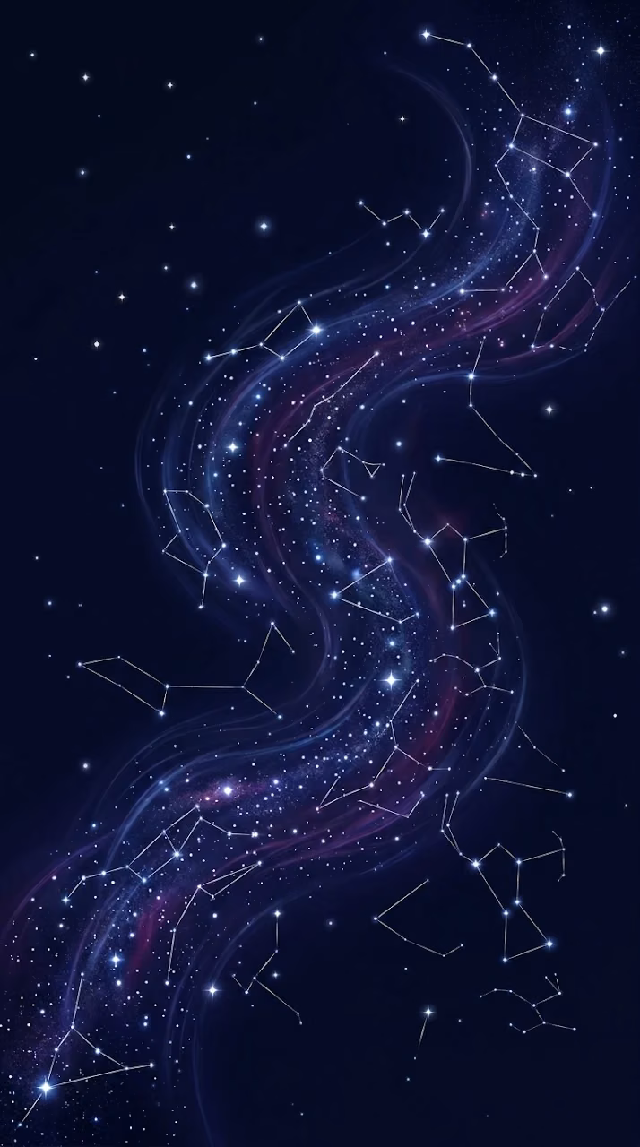 Modern Abstract Starry Sky with Celestial Swirl Patterns - Free Mobile AMOLED Wallpaper Background