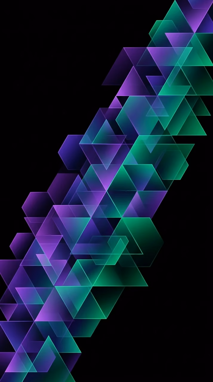 Download Modern Geometric Shapes with Purple to Green Gradients Wallpaper in Mobile HD Modern Geometric Shapes with Purple to Green Gradients - Free Mobile AMOLED Wallpaper Background