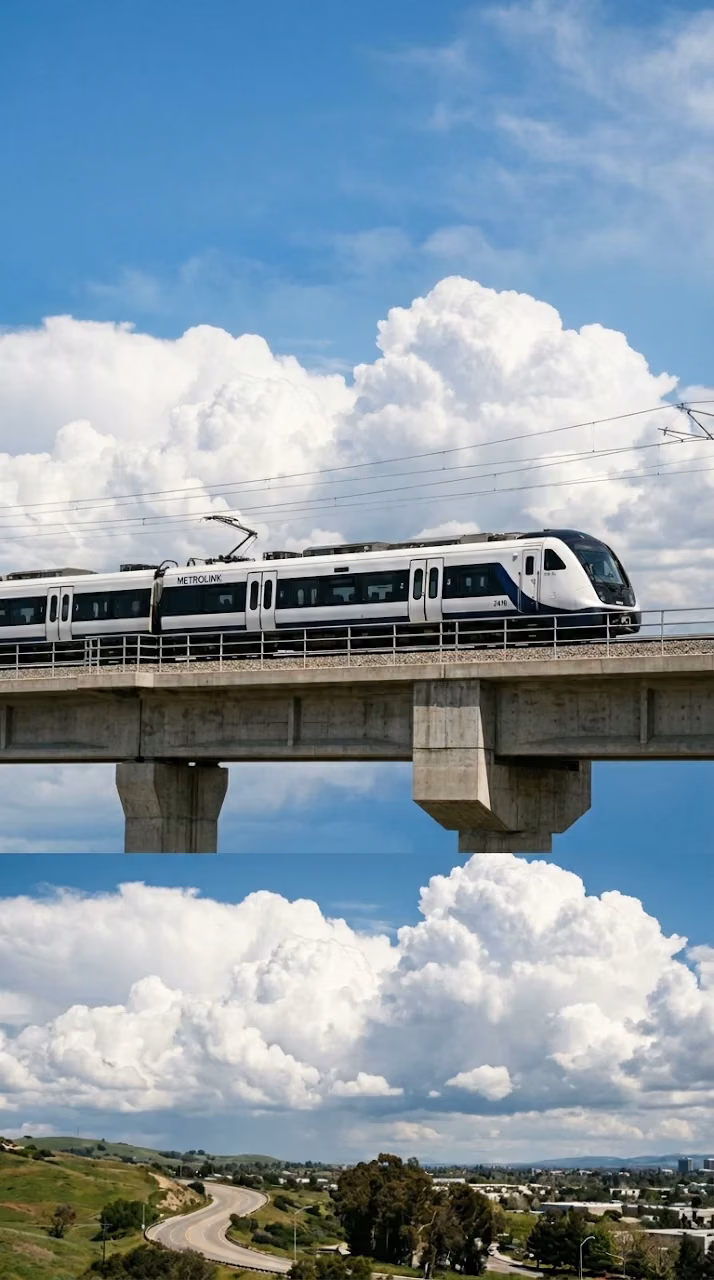 Download Modern White Train on Elevated Track Against Blue Sky Wallpaper in Mobile HD Modern White Train on Elevated Track Against Blue Sky - Free Mobile AMOLED Wallpaper Background