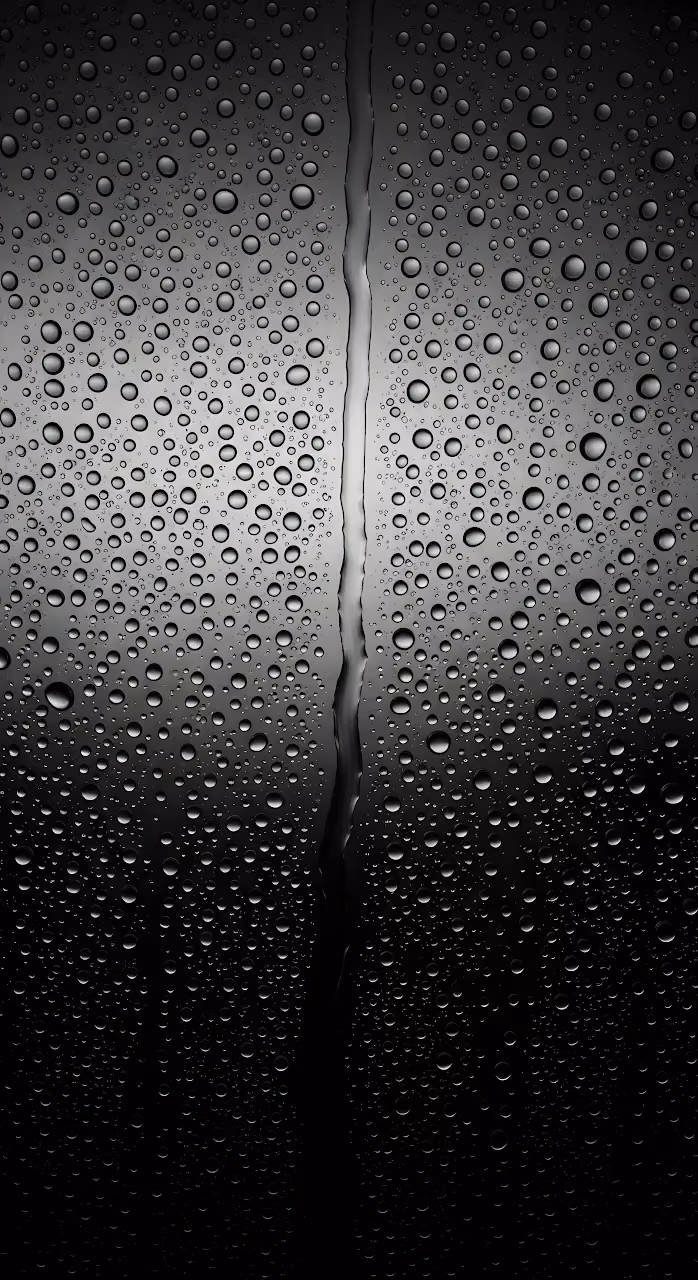 Monochrome Raindrops on Glass Window Vertical Streak - Free Mobile AMOLED Wallpaper Background
