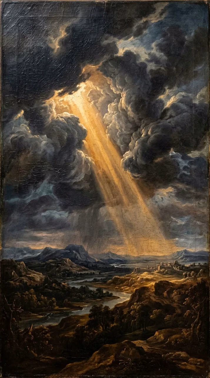 Download Moody Renaissance Oil Painting Cloudscape Background Wallpaper in Mobile HD Moody Renaissance Oil Painting Cloudscape Background - Free Mobile AMOLED Wallpaper Background