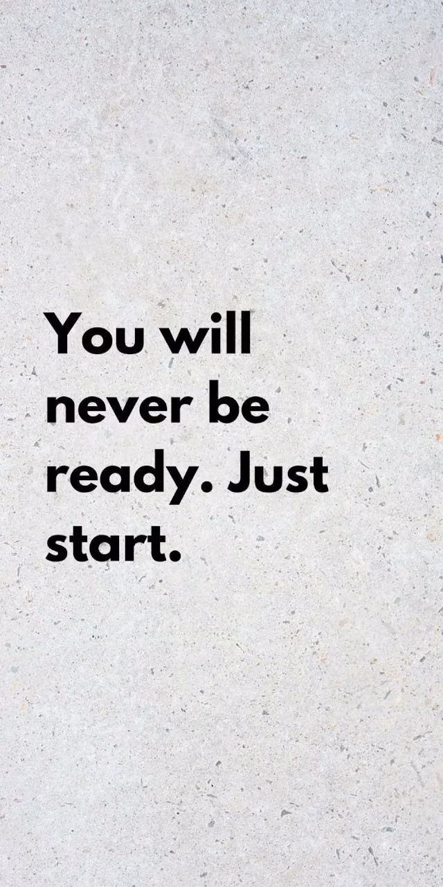Motivational Quote 'You Will Never Be Ready' - Free Mobile AMOLED Wallpaper Background