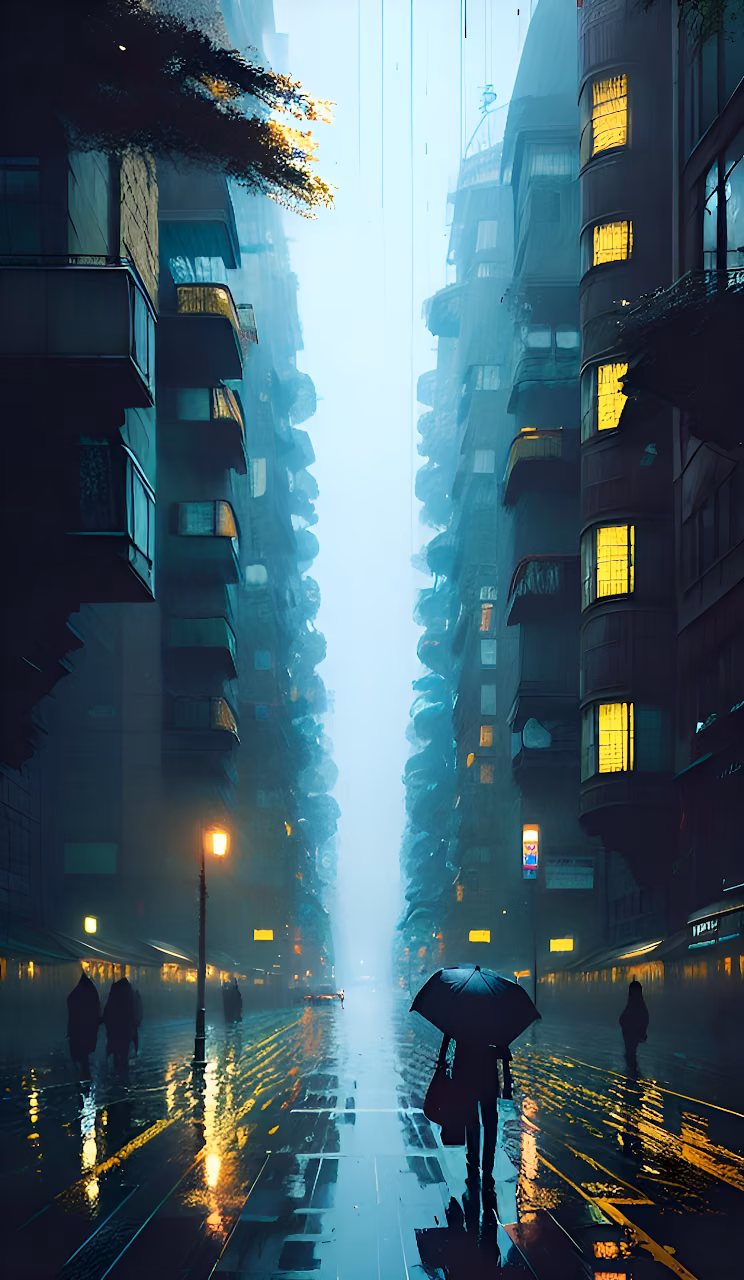 Download Narrow City Alleyway in Heavy Rain and Fog Wallpaper in Mobile HD Narrow City Alleyway in Heavy Rain and Fog - Free Mobile AMOLED Wallpaper Background