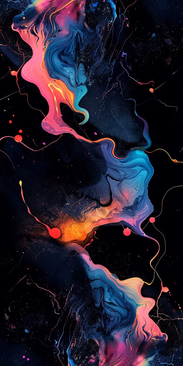 Download Neon Cosmic Ink Flow Abstract Vibrant Dark Fluid Art Wallpaper in Mobile HD Neon Cosmic Ink Flow Abstract Vibrant Dark Fluid Art - Free Mobile AMOLED Wallpaper Background