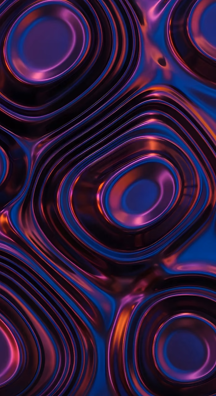 Neon Liquid Metal Abstract Ripples Purple Blue Magenta - Free Mobile AMOLED Wallpaper Background